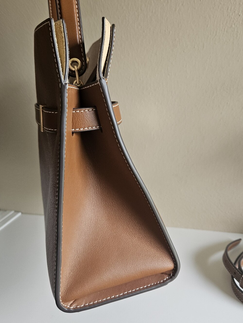 Small Lee Radziwill Double Bag. Aged Tan. Tory Burch. - Picture 7 of 13